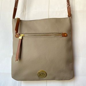 Joy Mangano Tan Leather Crossbody Clothes It All Collection NWT